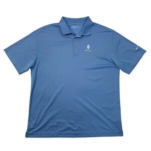 Nike Polo Shirt Mens XL Extra Large Copen Blue Golf UV Tech Dri Fit Forest Hills